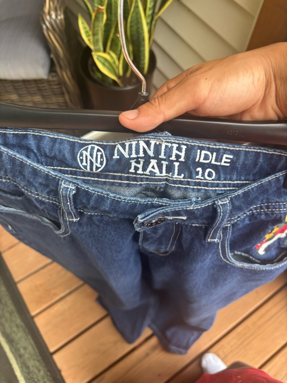 Ninth Hall Embroidered Blue Baggy Jeans - Picture 4 of 5